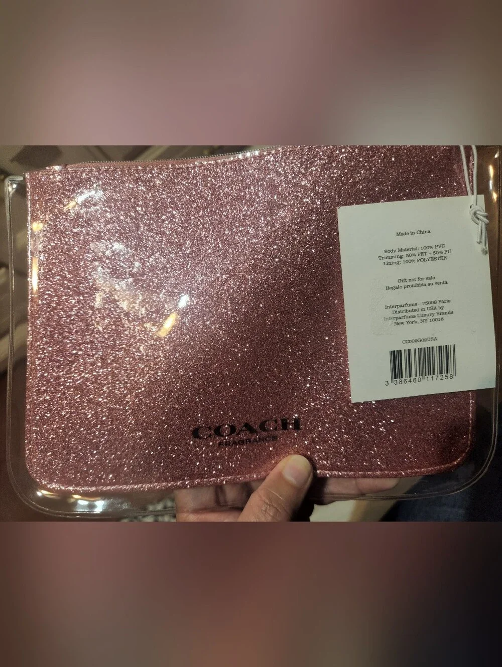 Coach Dreams Live YoursFragrance Pink Sparkle Cosmetic Bag